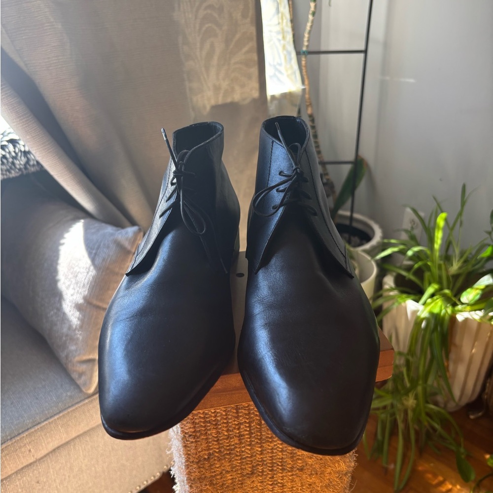 A. Testoni Basic Men Black Leather Chukka Ankle B… - image 2